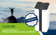 Laden Sie das Bild in den Galerie-Viewer, NERIOX CLEAN-AIR - Mobiler Antiviraler Luftreiniger mit HEPA H14 Filter und UV-C Desinfektion